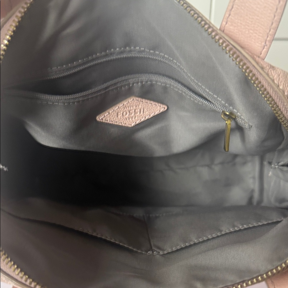 Fossil Blush Leather Satchel Bag - Picture 8 of 8